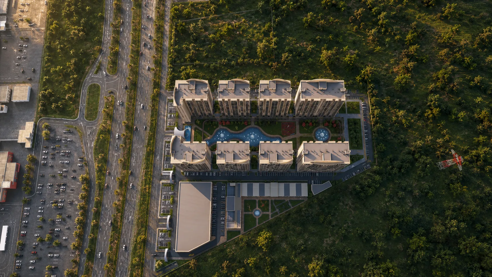 Aerial master plan of Alaska Towers