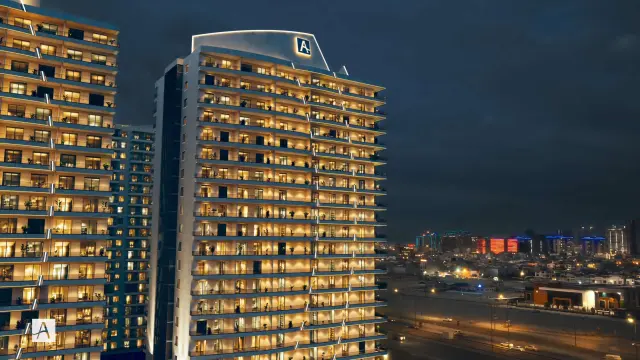 Tower Facade After Dark